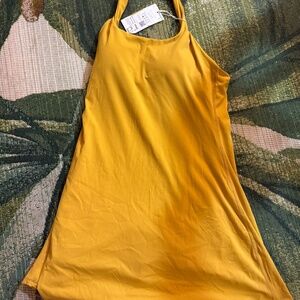 Halara dress yellow with built in bra and shorts